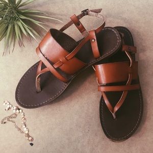 Brown leather sandals